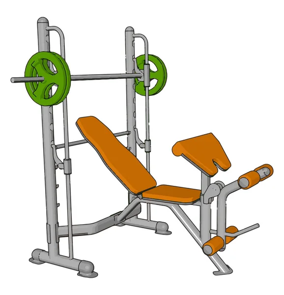 Vektor Illustration Orange Gym Vikt Lyft Anordning Vit Bakgrund — Stock vektor