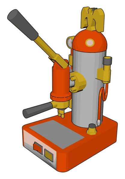 Eenvoudige Oranje Gele Koffiezetapparaat Vector Illustratie Witte Achtergrond — Stockvector