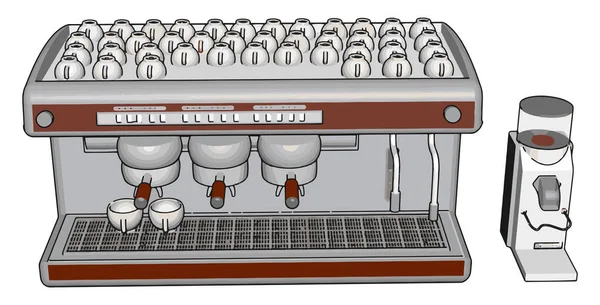 Vector Illustratie Van Een Espresso Maker Witte Achtergrond — Stockvector