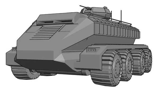 在灰色装甲军车的白色背景的3D 向量例证 — 图库矢量图片