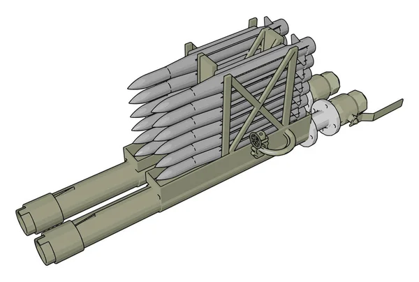 Ilustración Vectorial Sobre Fondo Blanco Laucher Misiles Militares — Archivo Imágenes Vectoriales