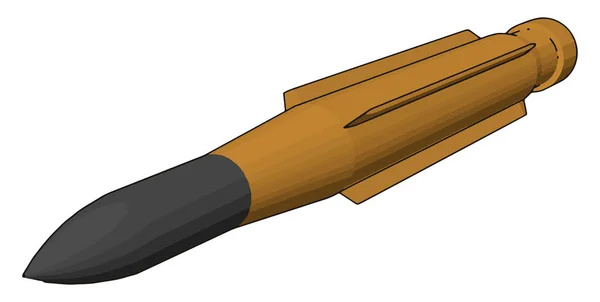 軍事ミサイルの白い背景に3D ベクトルイラスト — ストックベクタ