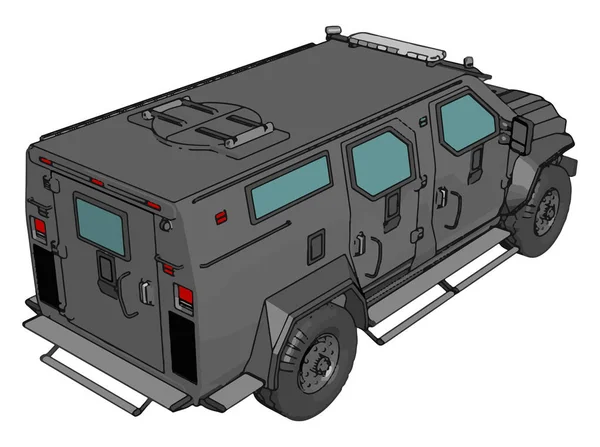 Vektor Illustration Auf Weißem Hintergrund Von Bewaffneten Militärfahrzeugen — Stockvektor