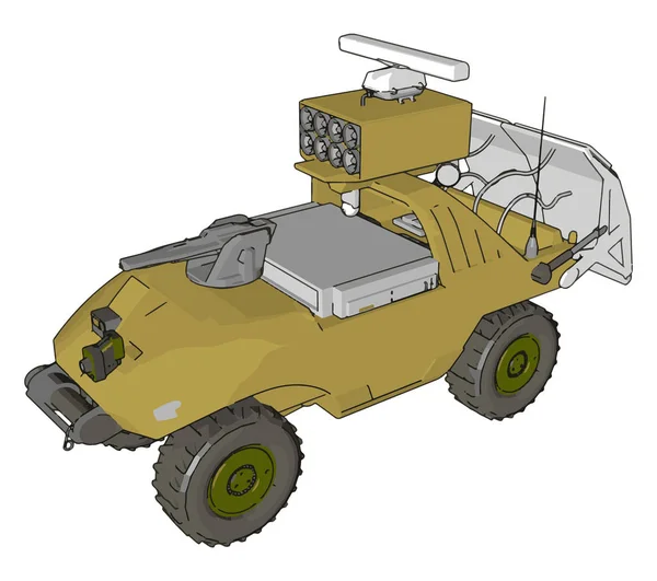 Vektor Illustration Auf Weißem Hintergrund Einer Militärischen Trägerrakete — Stockvektor