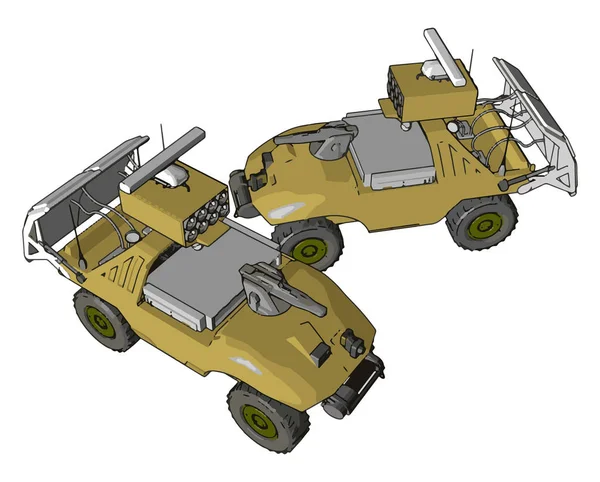 Vektor Illustration Auf Weißem Hintergrund Militärischer Trägerraketen — Stockvektor