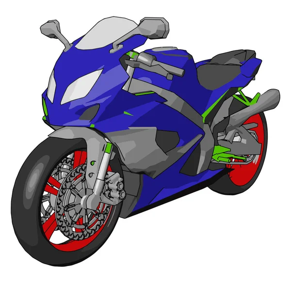 Vektor Illustration Auf Weißem Hintergrund Eines Bunten Motorrads — Stockvektor