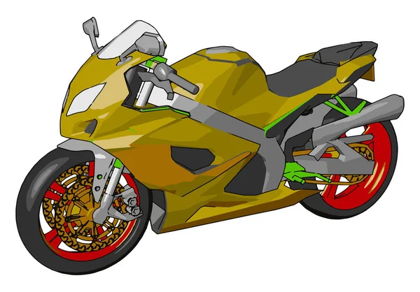 Vektorová Ilustrace Bílém Pozadí Barevného Motocyklu — Stockový vektor