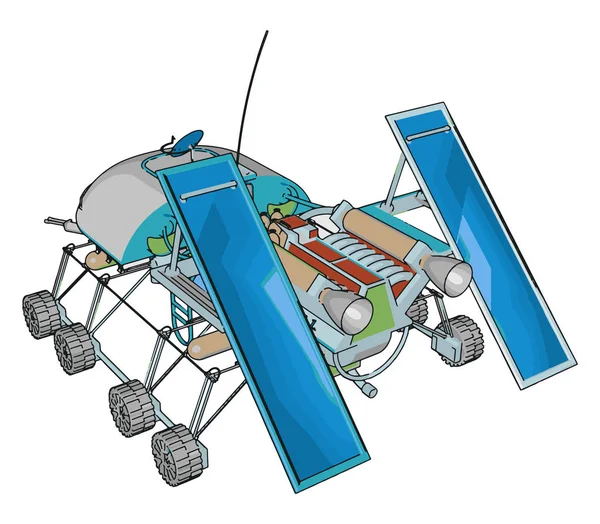 Sci Space Rover Vektorová Ilustrace Bílém Pozadí — Stockový vektor