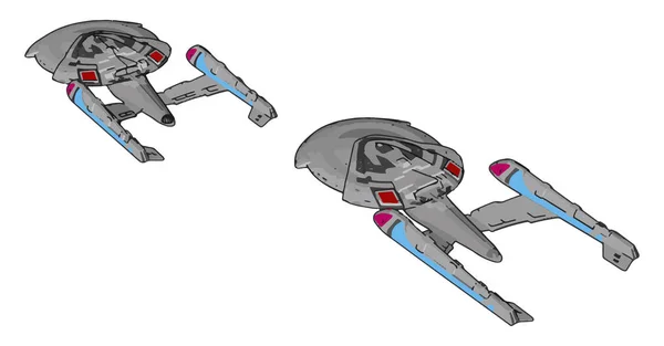 幻想皇家太空飞船向量例证在白色背景 — 图库矢量图片