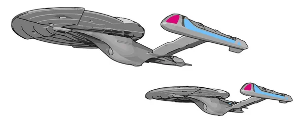 幻想皇家太空飞船向量例证在白色背景 — 图库矢量图片