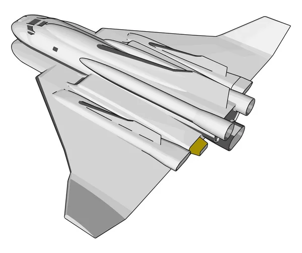 Weiße Fantasie Space Shuttle Vektor Illustration Auf Weißem Hintergrund — Stockvektor