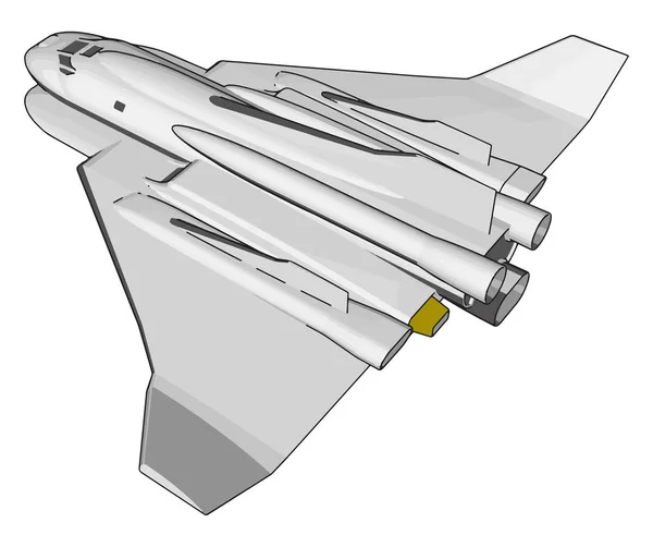 Векторная Иллюстрация Белого Космического Шаттла Белом Фоне — стоковый вектор
