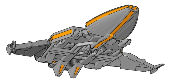 ファンタジー宇宙船ベクトルイラスト非白色背景 — ストックベクタ