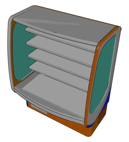 Jednoduchá Vektorová Ilustrace Bílým Pozadím Supertržní Chladničky — Stockový vektor