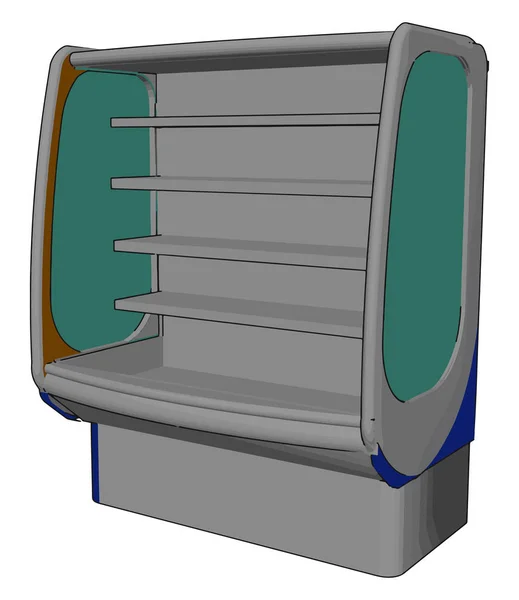 Ilustração Vetorial Simples Super Mercado Frigorífico Fundo Branco — Vetor de Stock