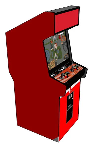 白の背景にヴィンテージ赤のビデオゲームベクトルイラスト — ストックベクタ