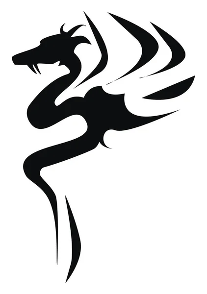 Een Flying Dragon Tattoo Design Symboliseert Kracht Wijsheid Vector Kleur — Stockvector