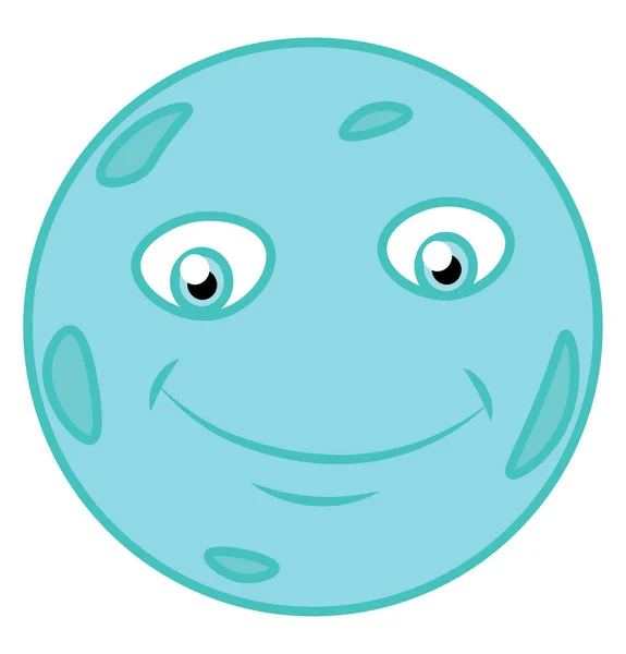 Séptimo Planeta Nuestro Sistema Solar Color Azul Vector Dibujo Color — Vector de stock