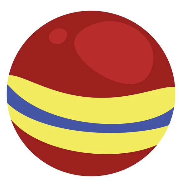Uma Bola Vermelha Com Vetor Design Redondo Amarelo Azul Ilustração — Vetor de Stock
