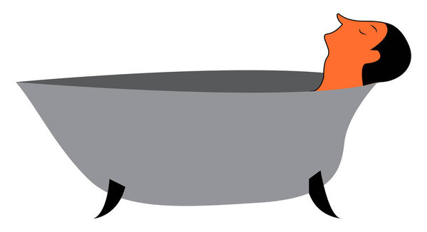 A man in bathtub vector or color illustration