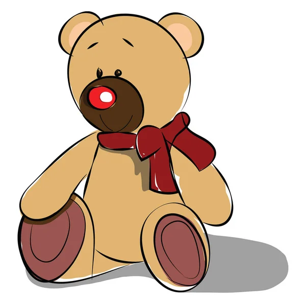 Ein Teddybär Vektor Oder Eine Farbige Illustration — Stockvektor