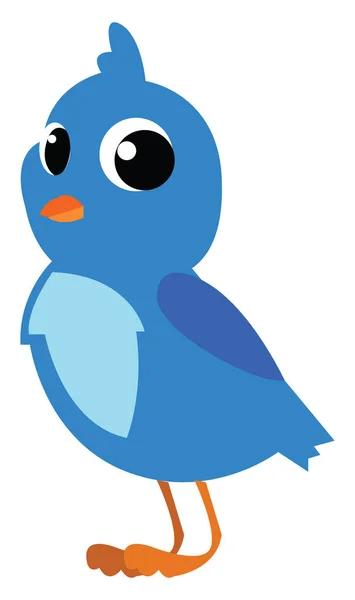 Pájaro Pequeño Con Plumas Azules Vector Ilustración Color — Vector de stock