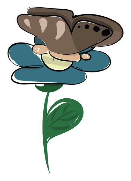 Mariposa Vector Flores Ilustración Color — Vector de stock