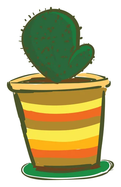 Målning Grön Kaktus Växt Vektor Eller Färg Illustration — Stock vektor