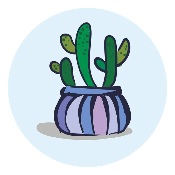 Arbusto de cactus manchado en un hermoso vector de maceta diseñado co — Vector de stock