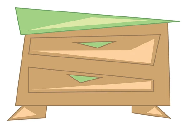储物柜的木制箱子 用于存储矢量或彩色插图 — 图库矢量图片