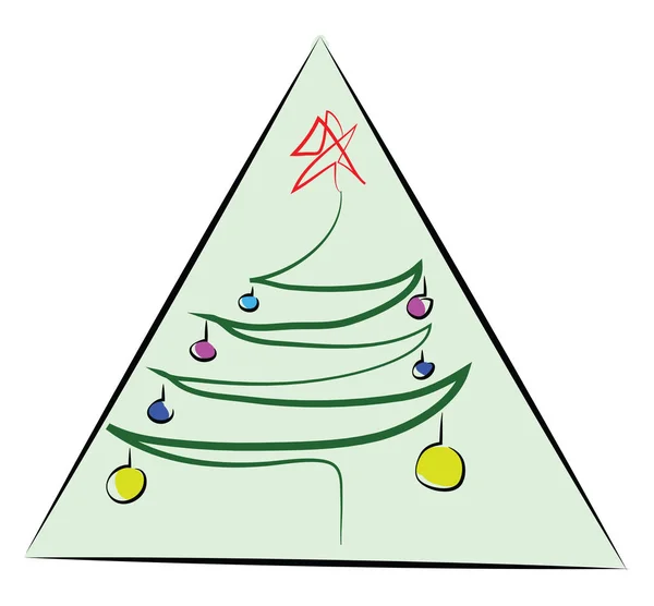 Zeichnung Eines Weihnachtsbaumvektors Oder Farbige Illustration — Stockvektor