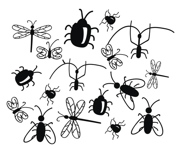 Doodle Konst Insekter Vektor Eller Färg Illustration — Stock vektor