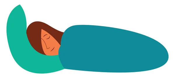 Drömmer Damen Sängen Vektor Eller Färg Illustration — Stock vektor