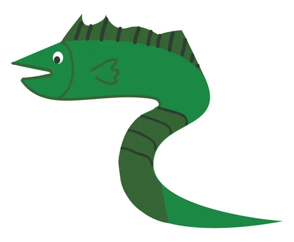 Peces Verdes Forma Vector Serpiente Ilustración Color — Archivo Imágenes Vectoriales