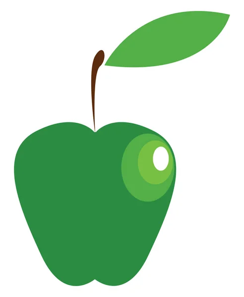 Nutritivo Vector Manzana Verde Ilustración Color — Vector de stock