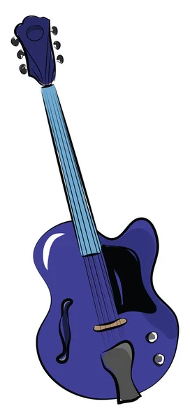Azul Vector Guitarra Electrónica Ilustración Color — Vector de stock