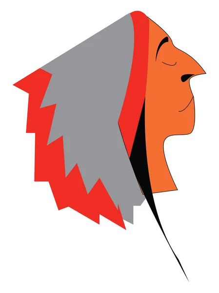 Native American Head Costume Vector Color Illustration — Stock Vector