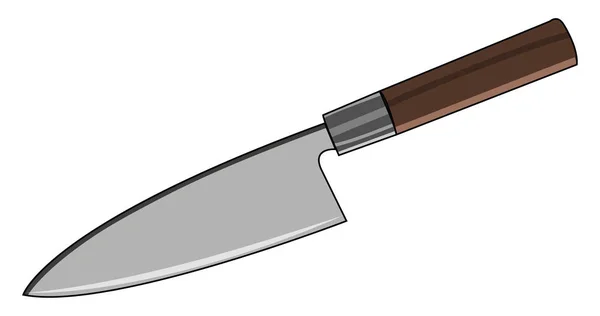 Sharp Kitchen Knife Vector Color Illustration — Stock Vector