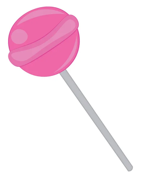 Pink Lollypop Candy Vector Color Illustration — Stock Vector