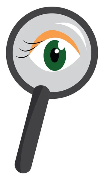 Watching Magnifier Vector Color Illustration — Stock Vector