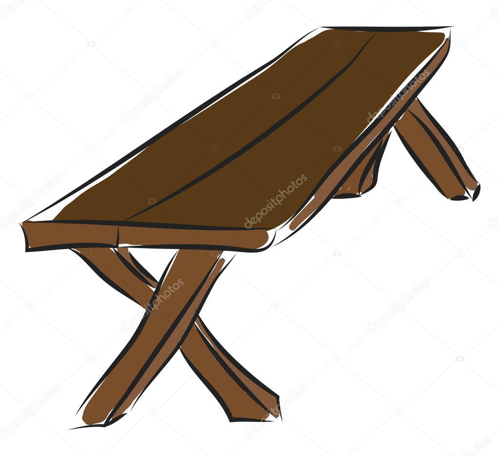 Brown wood table from boards illustration basic RGB vector on wh