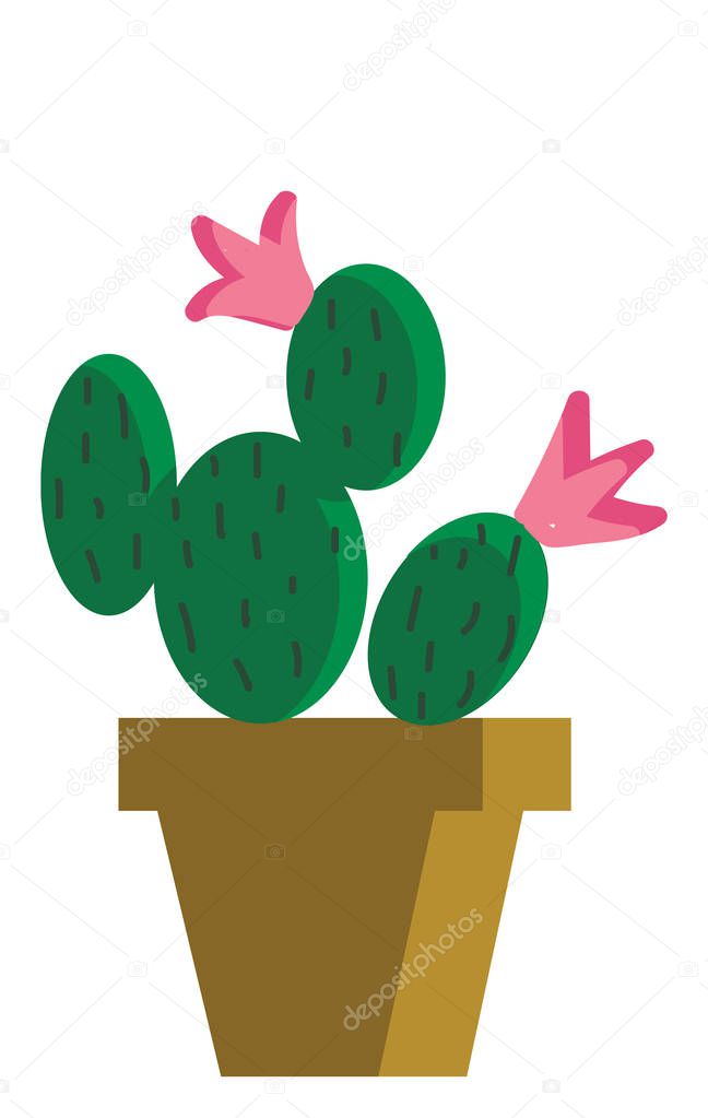 Painting of a cactus plants that looks similar to a Mickey and M