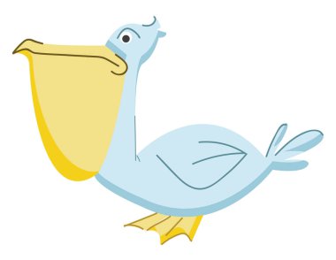 Uzun boğaz çantası vektör veya renk illüstrasyon ile Pelican kuş