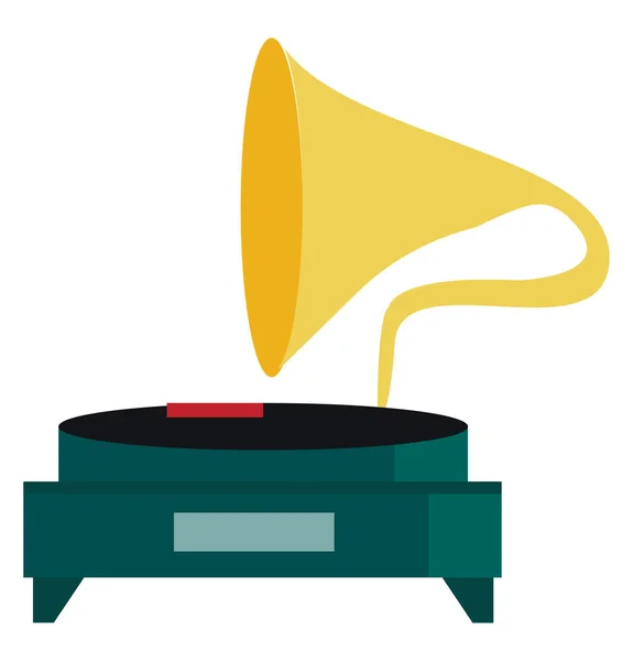 Ein Vintage Grammophon Instrumentenvektor Oder Eine Farbige Illustration — Stockvektor