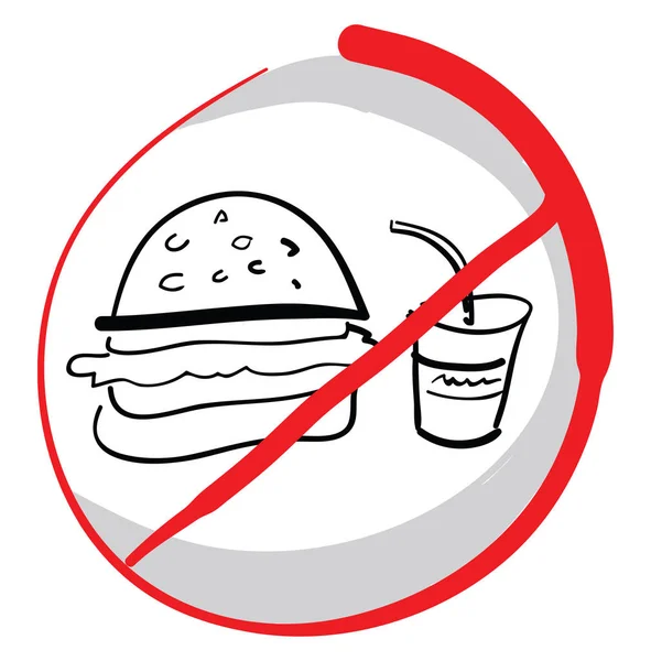 Restrição Vetor Fast Food Ilustração Cores — Vetor de Stock