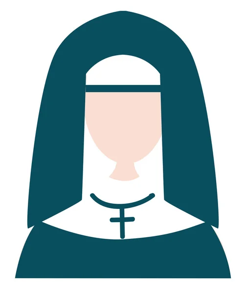 Silhouet Van Missionary Nun Vector Kleuren Illustratie — Stockvector