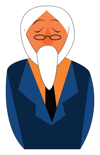 Old man with white beard vector or color illustration