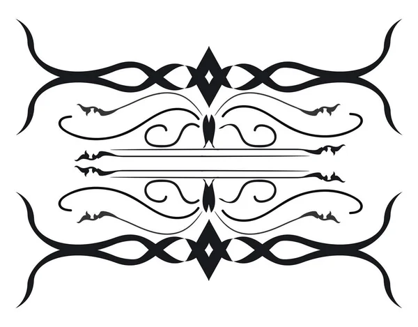 Μαύρο Και Λευκό Παραδοσιακό Στολίδι Διάνυσμα Έγχρωμη Απεικόνιση — Διανυσματικό Αρχείο