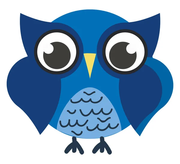 Illustration Vectorielle Couleur Oiseau Hibou Bleu — Image vectorielle