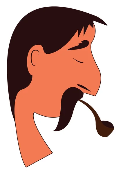 Печальный Человек Курящий Вектор Сигарет Цветную Иллюстрацию — стоковый вектор